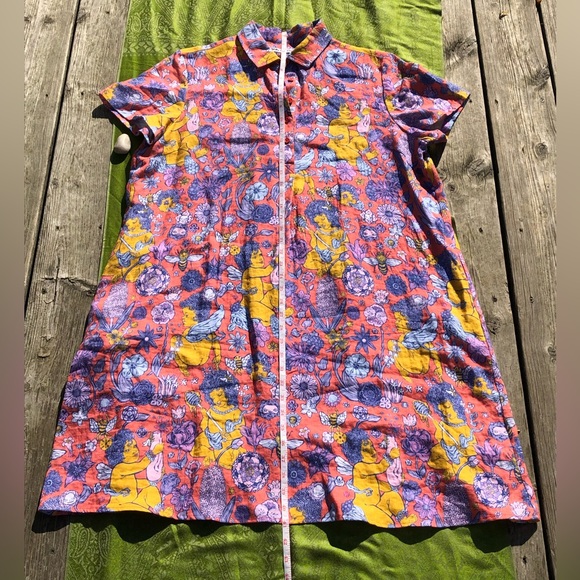 Print All Over Me XXXL 100% Linen Shirt Dress - Picture 5 of 13